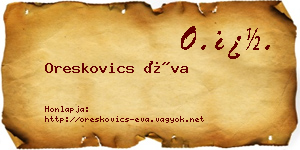 Oreskovics Éva névjegykártya